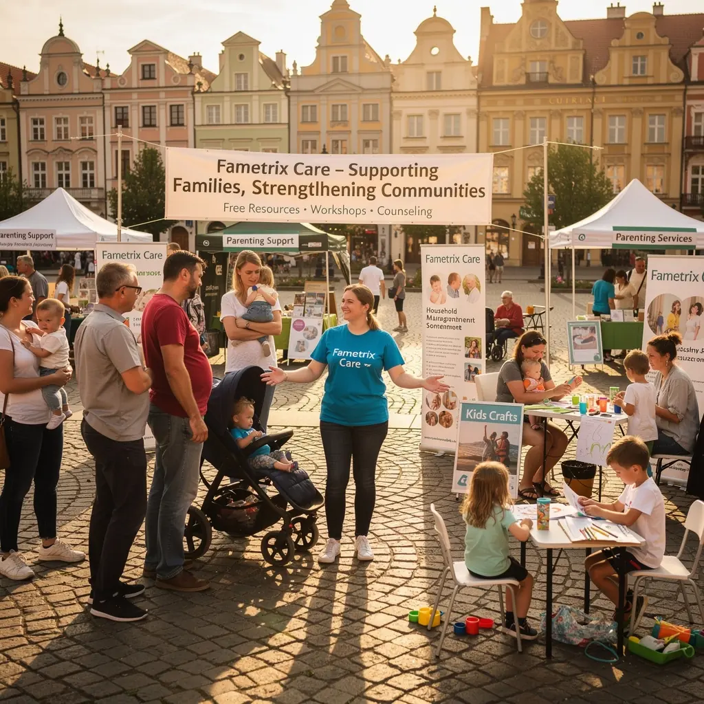 Rodzina korzystająca z usług zarządzania stylem życia